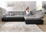 Ecksofa DOMO COLLECTION "MORIC 300x172 cm, XXL-Sofa mit viel Platz, L-Form, auch in Cord", grau (weiß, grau), B:300cm H:80cm T:172cm, Kunstleder SOFTLUX / Struktur (90% Polyester/ 10% Polyacryl);Microfaser PRIMABELLE (100% Polyester)/ Struktur (90% Polyester/ 10% Polyacryl), Sofas, Ecksofa, wahlweise mit Bettfunktion und Armteilverstellung, schwarz-weiß-grau