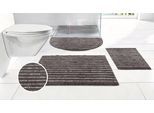 Badematte "Tamsin, Badvorleger, Badezimmer Teppich, Duschvorleger", grau (grau, weiß), H:10mm, Polyester, LEGER HOME BY LENA GERCKE, Badematten, Badematte, Streifen, modern
