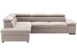 Ecksofa SIT & MORE "Alcudia L-Form, B: 272 cm, Arm- und Kopfteilverstellung, Eckcouch", grau (elefant), B:272cm H:73cm T:226cm, 100% Polyester, Sofas, Ecksofa, optional Schlaffunktion, Komfortsitz