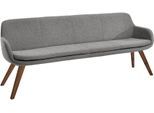 Essbank MUSTERRING "Tavia", grau (grau, wild, nussbaum), B:220cm H:87cm T:66cm, 100% PES, Sitzbänke, Essbank, Stativgestell Wildnussbaum massiv geölt, Breite 180, 200 oder 220 cm