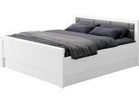 Einzelbett PRIESS "Arnsberg Komfortbett mit flexibel höhenverstellbarer Liegefläche", weiß (lichtweiß, anthrazit), B:188cm L:208cm, Betten, Einzelbett, gepolstertes Kopfteil, Made in Germany mit Blauem Engel und Goldenem M