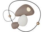 Wanddekoobjekt CASABLANCA BY GILDE "Wandrelief Endoso beige H. 52 cm", beige, B:60cm H:52cm T:5cm, Metall, Wanddekoobjekte, Wanddekoobjekt, Strukturierte Oberfläche in Beige