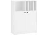 Aktenschrank OTTO HOME "Licia", weiß, B:81,5cm H:111cm T:35cm, Hartfaserplatte, Holzwerkstoff, Schränke, Aktenschrank, viel Stauraum, 2 Türen und 5 offene Fächer