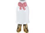 Tischvase GILDE "Vase Frau Mrs. weiß H. 36 cm", weiß, B:17cm H:36cm T:15cm, Keramik, Vasen, Tischvase, Vase, Mrs., Gesichtsvase, verspielt, feminin, Geschenkidee