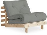 Daybett KARUP DESIGN "Roots Sofa Bed, Schlafsofa, Bettfunktion, FSC-Massivholz, B: 90 cm", grau, B:90cm H:85cm, Bezug: 80% Baumwolle, 20% Polyester, Daybetten, Daybett, Inkl. Futonmatratze. Made in Europe, minimalistisches Design