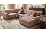 Wohnlandschaft OTTO HOME "Eggery 352 x 214 cm, auch mit Schlaffunktion & Bettkasten, Holzfüße", rose, B:352cm H:81cm T:214cm, 90% Polyester, 10% Nylon, Sofas, Wohnlandschaft, Kopfteile verstellbar, U-Form, aus Pet Friendly Cord