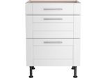 Unterschrank OPTIFIT "Ahus", weiß (weiß matt, weiß), B:60cm H:87cm T:58,4cm, Schränke, Unterschrank, Breite 60 cm