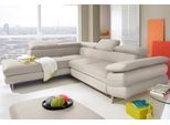 Ecksofa COTTA "Solution L-Form, Design Sofa, bequeme Wellenunterfederung, Design Fuß", beige (sand), B:262cm H:73cm T:228cm, Sofas, Ecksofa, mit Arm- & Kopfteilverstellung, wahlweise mit Schlaffunktion