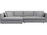 Ecksofa FLEXLUX "Lovane", grau (sophisto grau), B:290cm H:84cm T:185cm, 100% Polyester, Sofas, Ecksofa, Weich & anschmiegsam, große Sitztiefe auf Kaltschaum, Dekokissen inkl.
