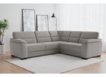 Ecksofa SIT & MORE "Montego L-Form, B: 256 cm, große Stoffauswahl, Komfortsitzhöhe 46 cm", grau, B:255cm H:88cm T:225cm, 100% Polyester, Sofas, Ecksofa, mit Schlaffunktion und Schubkasten mit Stauraum