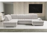 Wohnlandschaft WERK2 "Kordula-New 332 x 217 cm Multifunktion Couch modern und bequem", beige (creme), B:332cm H:105cm T:217cm, 92% Polyester, 8% Nylon, Sofas, Wohnlandschaft, Luxus-Microfaser Chenille, U-Form, XXL, Sitztiefenverstellung