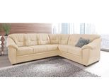 Ecksofa SIT & MORE "Savona L-Form, B. 262 cm, Komfortsitz, Eckcouch mit Stoff- & Lederwahl", beige (creme), B:262cm H:90cm T:212cm, PRIMABELLE-Microfaser (100% Polyester);SOFTLUX/Struktur (Korpus in Kunstleder, Sitz und Rücken in Strukturstoff aus 75% Polyester und 25% Viskose);Kunstleder SOFTLUX;NaturLEDER (echtes Rindsleder), Korpus in Kunstleder SOFTLUX, Sofas, Ecksofa, mit Schlaffunktion, Lieg
