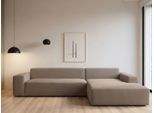 Ecksofa WERK2 "Zeus-XL 311 cm breit, bequemes Mega-Sofa in L-Form, große Sitztiefe", beige (greige), B:311cm H:70cm T:210cm, 90% Polyester, 10% Nylon, Sofas, Ecksofa, Curvy-trend Cord Big-Sofa mit 210 cm XXL-Ottomane für 2 Personen