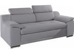 3-Sitzer SIT & MORE "Andiamo, B: 200 cm, Kopfteilverstellung, Wellenunterfederung", grau, B:200cm H:93cm T:95cm, Struktur ( 100% Polyester);Kunstleder SOFTLUX;Luxus-Microfaser ALTARA NUBUCK (100% Polyester), Sofas, 3-Sitzer, Komfortable Sitzhöhe 43 cm, frei im Raum stellbar, modernes Design