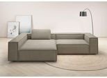 Ecksofa HOME AFFAIRE "Watertown, moderne XXL L-Form, 306 cm breit, Japandi Design", grau (taupe), B:306cm H:68cm T:191cm, 100% Polyester, Sofas, Ecksofa, Komfortabel mit tiefer Sitzfläche – ideal für große Wohnräume