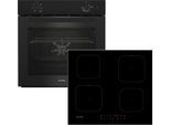 PRIVILEG Backofen-Set "BAKO 220 BLACK INDUKTION", Energieeffizienz: A, schwarz, Herdsets, Einfache Reinigung mit Wasserdampf mit Hydrolyse, Backofen-Set