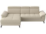 Ecksofa SIT & MORE "Vanity L-Form, B: 264 cm, mit Sitz-, Kopf- und Armteilverstellung", beige (creme), B:264cm H:84cm T:181cm, 100% Polyester, Sofas, Ecksofa, Couch optional mit Schlaffunktion & Bettkasten