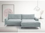 Ecksofa HOME AFFAIRE "Downtown, B/T/H: 272/190/84 cm L-Form", blau (hellblau), B:272cm H:84cm T:190cm, 88% Polyester, 12% Polyacryl, Sofas, Ecksofa, weicher Sitzkomfort auch in Cord und Bouclé, incl. Zierkissen