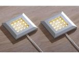 HOME AFFAIRE LED Schrankinnenraumbeleuchtung "Spot light, Strahler Set, Unterbauleuchte, Dekolicht", gelb (weiß, neutral), 32, H: 0,5cm, 2 Lichter, Leuchten, LED fest integriert, Warmweiß, LED Licht, LED light, Netzteil, LED Schrankinnenraumbeleuchtung