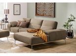 Ecksofa W.SCHILLIG "run, Designsofa mit tollem Sitzkomfort, bequem, L-Form", beige (stone z73), B:319cm H:88cm T:178cm, Longlife Xtra-Leder Z73: Naturwalkleder der Luxusklasse aus den erlesensten Rohhäuten. Hautstärke 1, 1 – 1, 3 mm;ROHLEDER Jacquard-Flachgewebe Q2 W60 (63% Polyester, 37% Polyacryl);ROHLEDER Chenille-Flachgewebe Q2 W77 (68% Polyacryl, 32% Polyester);Stoff S37 (100% Polyester), Sof