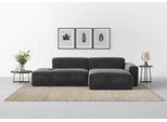 Ecksofa TRENDMANUFAKTUR "Braga, mit hochwertigem Kaltschaum, L-Form, Japandi-Design", grau (anthrazit), B:275cm H:72cm T:160cm, 88% Polyester, 12% Polyacryl, Sofas, Ecksofa, modernes Sofa, Couch mit hohem Sitzkomfort, 275/72/160 cm (B/H/T)