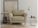 Sessel OTTO HOME "MARSEILLE", braun (latte), B:103cm H:88cm T:90cm, Webstoff (100% Polyester);Struktur fein (58% Polyester, 22% Polypropylen);Filzoptik (100% Polyester), Sessel, Sessel, Massivholzbeine Eiche, Landhausstil, Wellenunterfederung