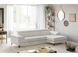 Ecksofa OTTO HOME "Astra L-Form, B: 300 cm, inkl. Kopfteilverstellung", weiß (cream), B:300cm T:169cm, 95% Polyester (PES) 5%Polyamid (PA), Sofas, Ecksofa, opt. Schlaffunktion + XL-Bettkasten, LF:222x124cm, Wellenunterfederung
