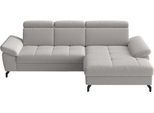 Ecksofa SIT & MORE "Vanity L-Form, B: 264 cm, mit Sitz-, Kopf- und Armteilverstellung", grau (hellgrau), B:264cm H:84cm T:181cm, 95% Polyester 5% Polyamid, Sofas, Ecksofa, Couch optional mit Schlaffunktion & Bettkasten