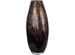 Tischvase GILDE "Glass Art, Vase, "Lemark", Glas, schwarz", braun (schwarz), B:17,5cm H:42,5cm T:11cm, Glas, Vasen, Tischvase, Vase, Lemark, Dekovase, Design, Elegant, Modern, Trend, Hingucker
