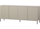 Sideboard WOOOD "Gravu", beige (staub), B:200cm H:85cm T:44cm, FSC-zertifiziertes teilmassives Holz, Sideboards, Sideboard, New Gravure Sideboard von WOOOD, elegantes Design und viel Stauraum