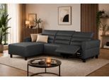 Sofa OTTO HOME "CARPARI Naturleder,L-Form,224 cm, man./elektr. Relaxfunktion", grau, B:263cm H:97cm T:179cm, Sofas, Sofa, (USB A/C), sowie Kopfteilverstellung