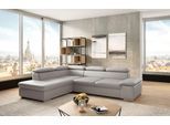 Ecksofa SIT & MORE "Valantine L-Form, B: 272 cm, Leder, mit Arm- und Kopfteilverstellung", grau (light grau), B:272cm H:73cm T:226cm, Sofas, Ecksofa, mit Schlaffunktion, Komfortsofa, modern