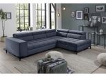 Ecksofa EXXPO - SOFA FASHION "Bocco, hochwertige Verarbeitung, toller Sitzkomfort, bequem, L-Form", blau (navy), B:276cm H:75cm T:203cm, 100% PES, Sofas, Ecksofa, mit Bettfunktion & Bettkasten, Luxus-Microfaser +Simply Clean