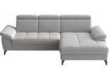 Ecksofa SIT & MORE "Vanity L-Form, B: 264 cm, mit Sitz-, Kopf- und Armteilverstellung", grau (silber), B:264cm H:84cm T:181cm, 100% Polyester, Sofas, Ecksofa, Couch optional mit Schlaffunktion & Bettkasten