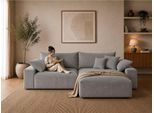 Ecksofa OTTO HOME "Amici L-Form, B: 302 cm, Mega-Sofa in Boucle und Cord", grau, B:302cm T:186cm, 100% Polyester, Sofas, Ecksofa, Couch mit Federkern & 6 Zierkissen, frei stellbar