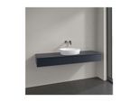 Villeroy und Boch Antao Waschtisch-Unterschrank L14150HG mit Beleuchtung, 2 Auszüge, 1600 x 190 x 500 mm, Front mit Struktur, Midnight Blue Matt Lacquer / Midnight Blue Matt Lacquer
