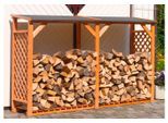 Kaminholzregal-Erweiterung PROMADINO "Speyer", braun, B:118,5cm H:148cm T:68cm, Holzwerkstoff, Kaminholzlager, Kaminholzregal-Erweiterung
