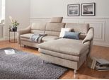 Ecksofa SIT & MORE "Cardoso L-Form", beige, B:264cm H:90cm T:162cm, Luxus-Microfaser 2 (100% Polyester);Luxus-Microfaser ALTARA NUBUCK (100% Polyester);Luxus-Microfaser 1 (100% Polyester), Sofas, Ecksofa, mit Federkern, wahlweise mit Schlaffunktion