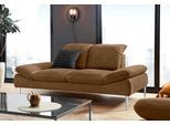2-Sitzer W.SCHILLIG "enjoy&MORE", braun (chocolate s37), B:202cm H:87cm T:110cm, Chenille-Flachgewebe R66 (85% Polyester, 15% Nylon);Longlife Xtra-Leder Z59: Glattleder mit modischer Prägung. Hautstärke 0, 9 - 1, 1 mm;Stoff S37 (100% Polyester), Sofas, 2-Sitzer, mit Sitztiefenverstellung, Füße Chrom glänzend, Breite 202 cm