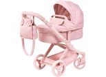 Kombi-Puppenwagen BAYER "Xeo", rosa (rosa mit herzchen), Puppenwagen, KinderB:37cm H:73cm T:68cm, Kunststoff, Metall, Stoff, Kombi-Puppenwagen, B:37cm H:73cm T:68cm