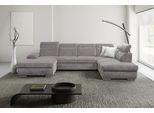 Wohnlandschaft WERK2 "Cordoba 359 x 232 cm inkl. Bett modern und bequem", braun, B:359cm H:86cm T:232cm, 100% Polyester, Sofas, Wohnlandschaft, Struktur weich, U-Form, XXL, Schlaffunktion, Bettkasten