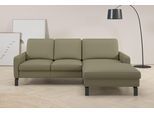 Ecksofa HOME AFFAIRE "Lecce, L-Form, Federkernpolsterung, Breite 224 cm", grün (oliv), B:224cm H:86cm T:164cm, 100% Leder, Sofas, Ecksofa, inkl. saugroboterfreundliche Höhe & schmale Armlehnen