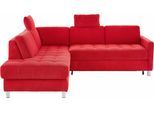 Ecksofa SIT & MORE "Pablo L-Form", rot, B:233cm H:78cm T:196cm, Struktur fein (100% Polyester);Struktur (100% Polyester), Sofas, Ecksofa, wahlweise mit Schlaffunktion