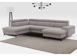 Wohnlandschaft COTTA "Emma U-Form, B: 328 cm", grau (stone), B:328cm H:97cm T:215cm, Sofas, Wohnlandschaft, mit Kopfteilverstellung, optional Schlaffunktion & Bettkasten