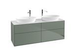 Villeroy und Boch Finion Waschtischunterschrank F96100GM 160x60,3cm, Abdeckplatte white matt, Olive Matt Lacquer