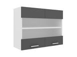 Hängeschrank VCM "Küchenschrank B. 80 cm Hängeschrank Küche Esilo", schwarz (weiß, anthrazit), B:80cm T:31cm, Obermaterial: 100% Holz Wood., Schränke, Hängeschrank