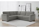 Ecksofa SIT & MORE "Montego L-Form, B: 256 cm, große Stoffauswahl, Komfortsitzhöhe 46 cm", grau (stone), B:255cm H:88cm T:225cm, 100% Polyester, Sofas, Ecksofa, mit Schlaffunktion und Schubkasten mit Stauraum