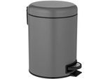 Kosmetikeimer WENKO "Leman", grau (grau, schwarz), B:21cm H:24cm T:28cm, Stahl, Mülleimer, Kosmetikeimer, 5 Liter, BxTxH: 21x28x24 cm