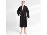 Herrenbademantel HAMMETEX "hergestellt aus 100% Baumwolle – 380 g/m² Frottee, mit Taschen" Gr. S, schwarz, S, Baumwolle, Hausmäntel, Herrenbademantel, saugfähig & Weich