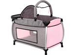 Puppenbett BAYER "Multi-Puppenbett", grau, rosa, Puppenmöbel, KinderB:37,5cm H:62cm T:65cm, Puppenbett, mit integriertem Hochstuhl, Wickelablage und Mobile, B:37,5cm H:62cm T:65cm